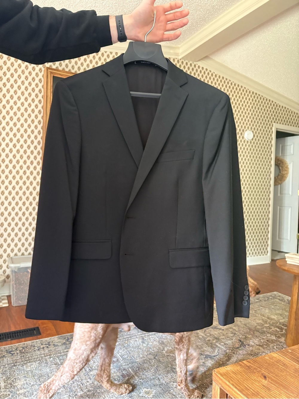 Kenneth Cole Men's Black Single-Breasted Suit Jacket